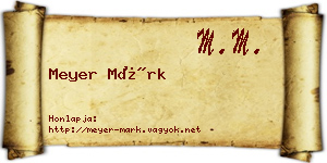 Meyer Márk névjegykártya